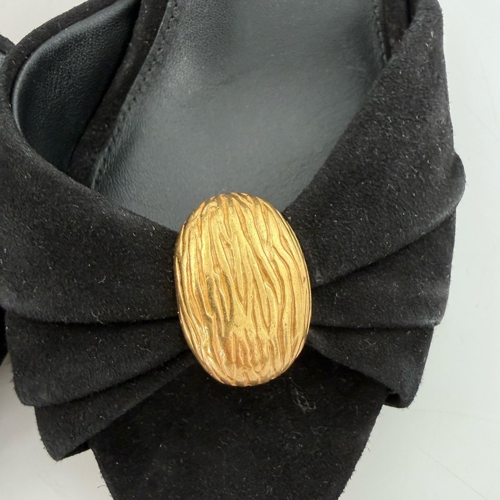 NWOT Veronica Beard Black Heels with Gold Detail size 7.5 - Picture 10 of 11